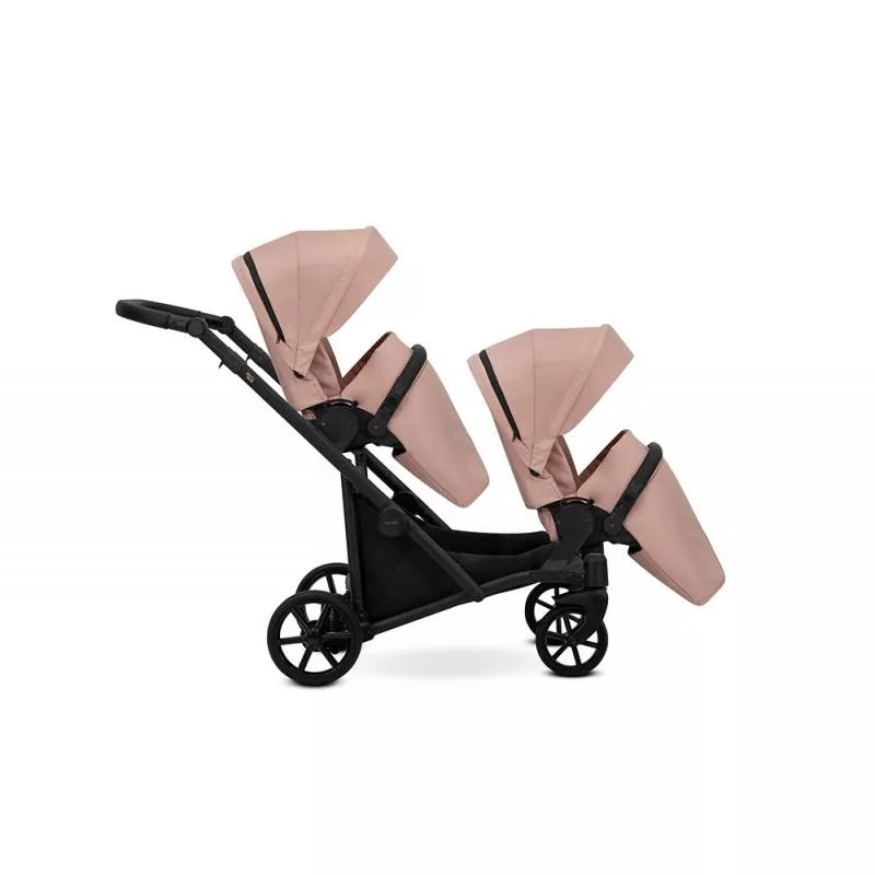Carucior pentru gemeni Kunert Brav Duo 2 in 1 Roz/cadru Negru