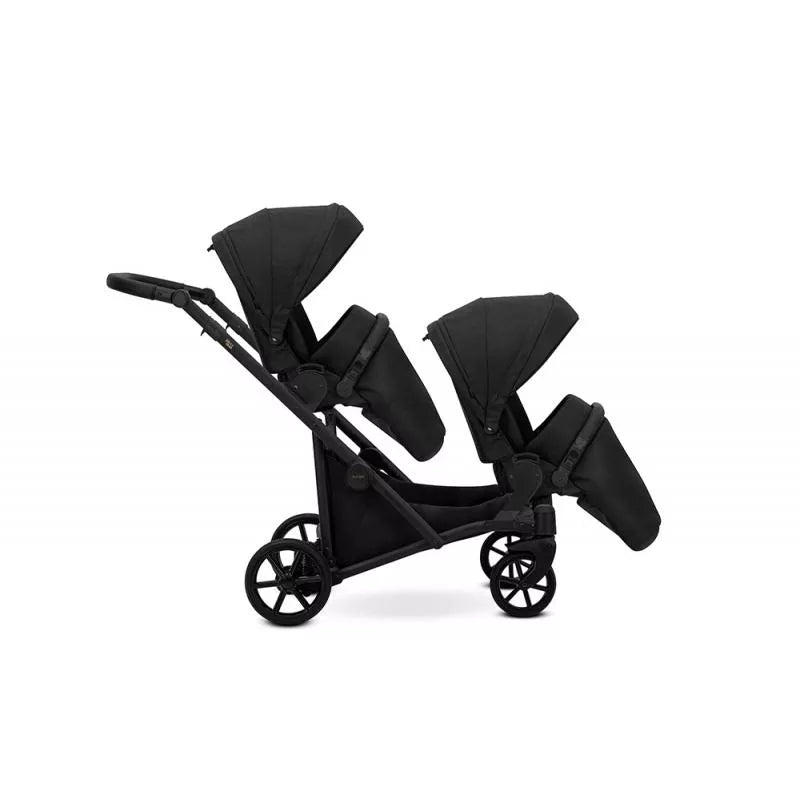 Carucior pentru gemeni Kunert Brav Duo 2 in 1 Negru/cadru Negru