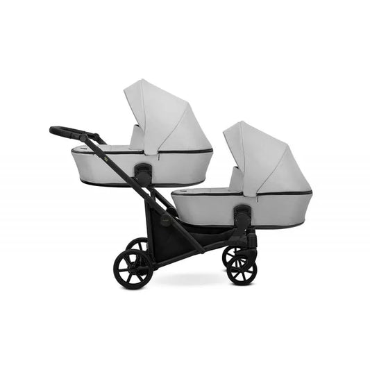 Carucior pentru gemeni Kunert Brav Duo 2 in 1 Gri/cadru Negru