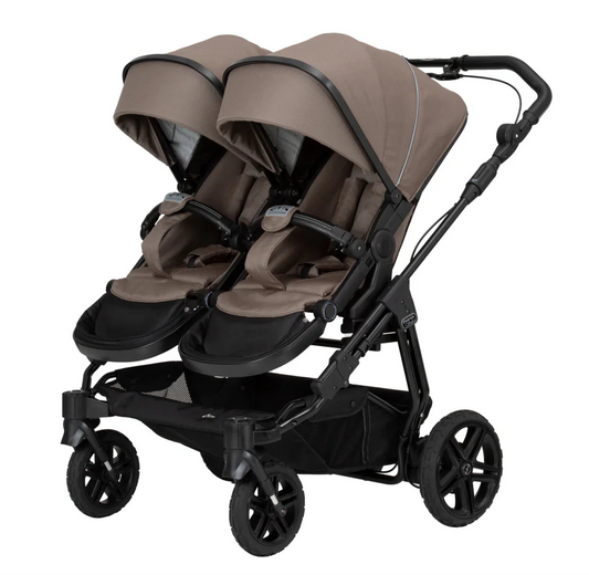 Carucior sport pentru gemeni Hartan Two Select Outdoor Toffee (701), reversibil, pliere compacta, roti cauciuc cu aer