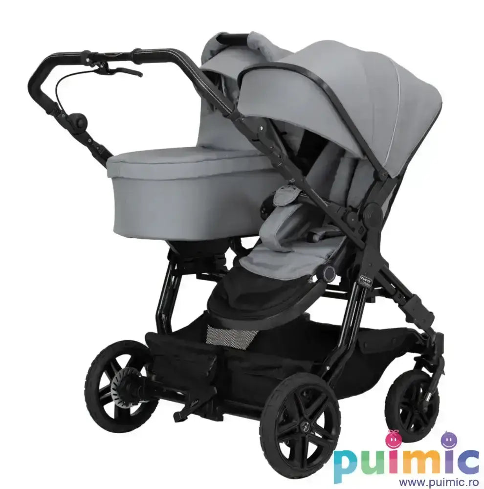Carucior sport pentru gemeni Hartan Two Select Outdoor Toffee (701), reversibil, pliere compacta, roti cauciuc cu aer