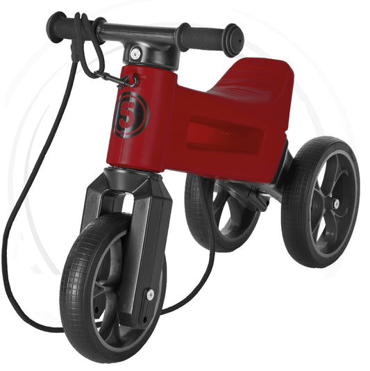 Bicicleta fara pedale 2 in 1 Funny Wheels Rider SuperSport Sour Cherry Limited, 18+ luni, pneuri si manere de cauciuc, 4 nivele de reglaj pe inaltime