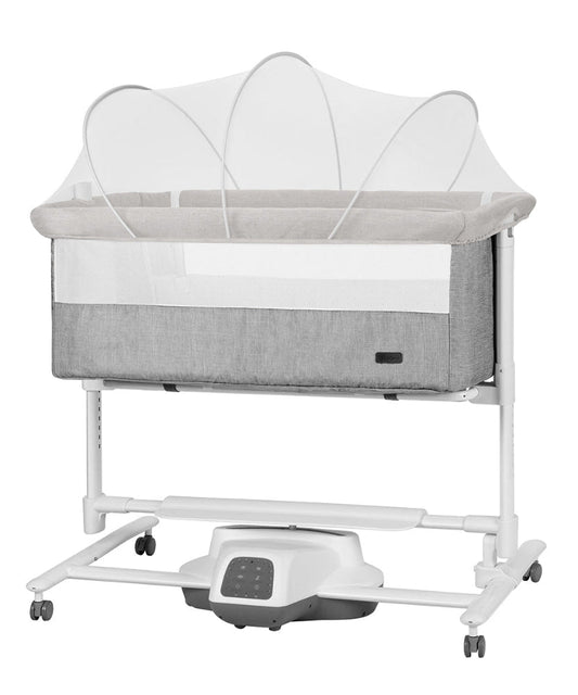 Patut leagan electric Carrello Bloom Anchor Grey 85x50 cm cu senzor de miscare telecomanda 7 moduri de leganare 5