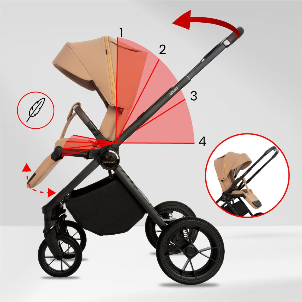Carucior 2 in 1 BabyLux BOLDO Coral