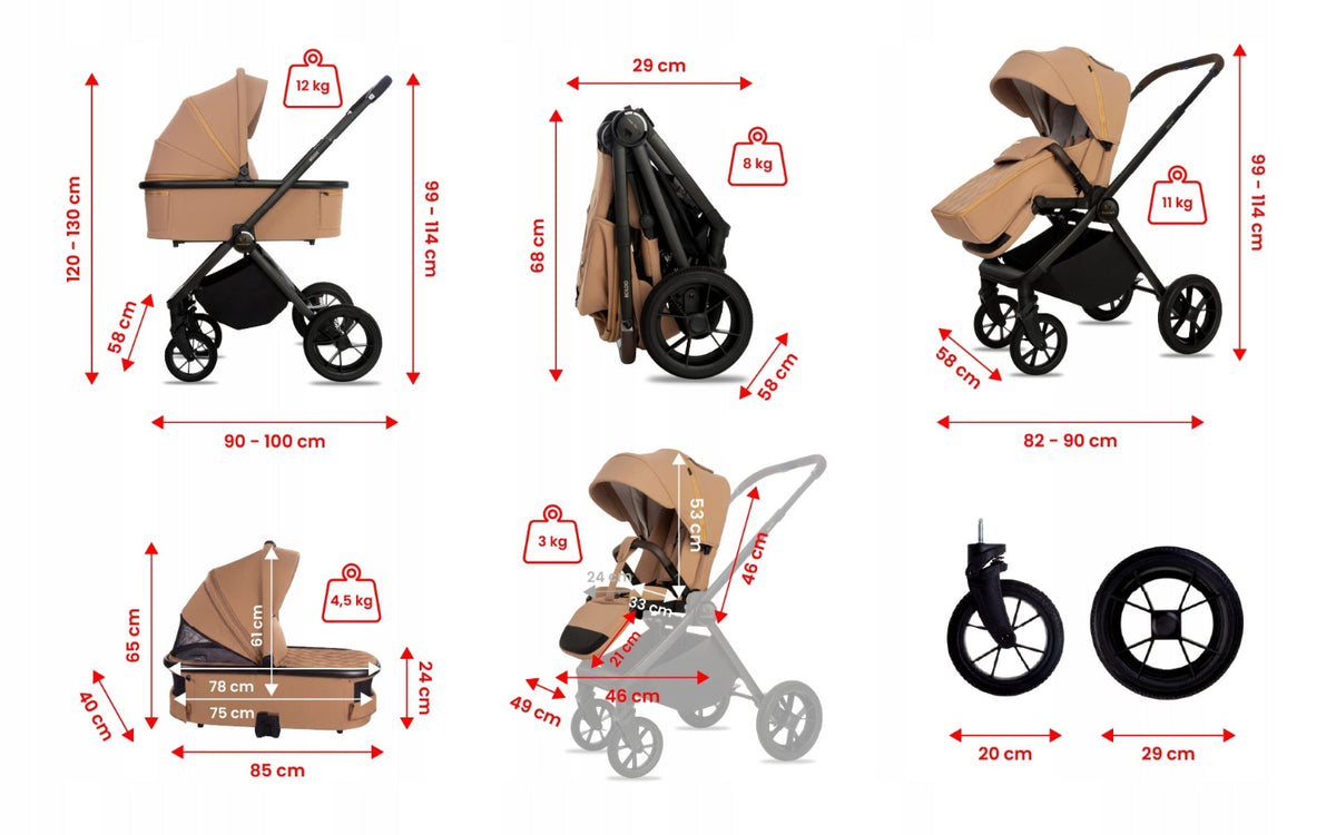 Carucior 2 in 1 BabyLux BOLDO Coral
