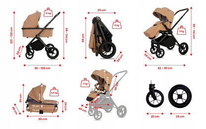 Carucior 2 in 1 BabyLux BOLDO Coral