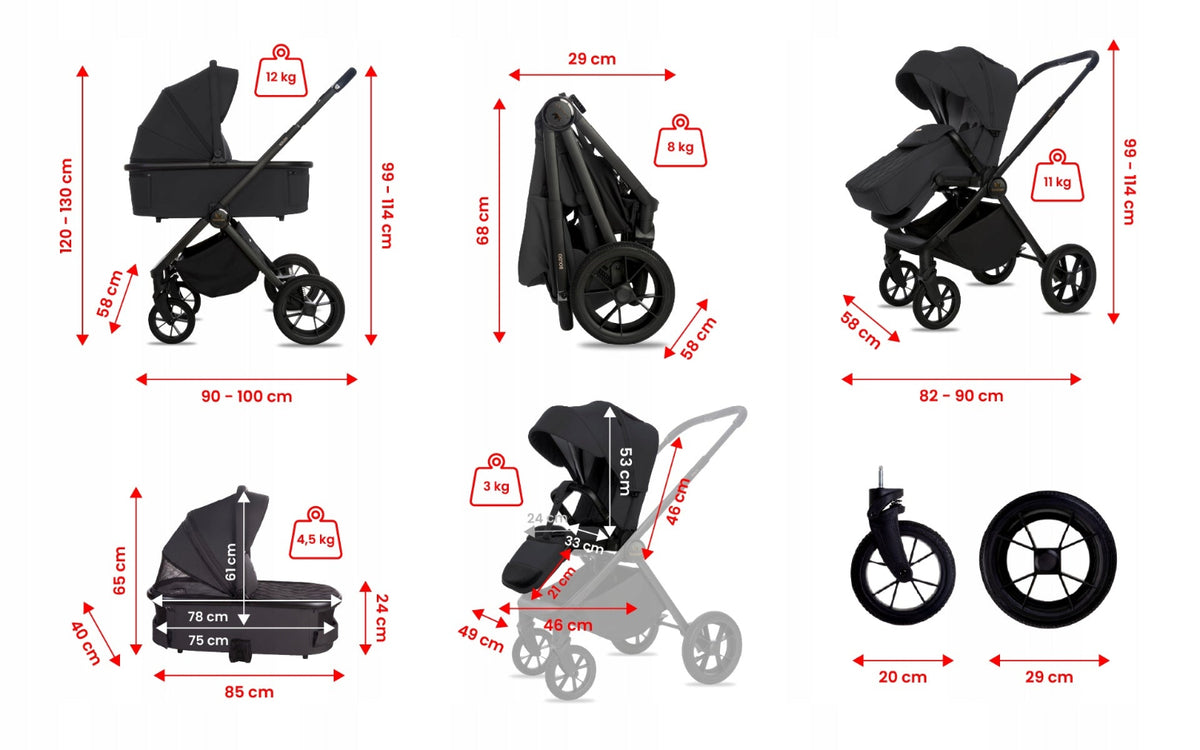 Carucior 2 in 1 BabyLux BOLDO Onyx