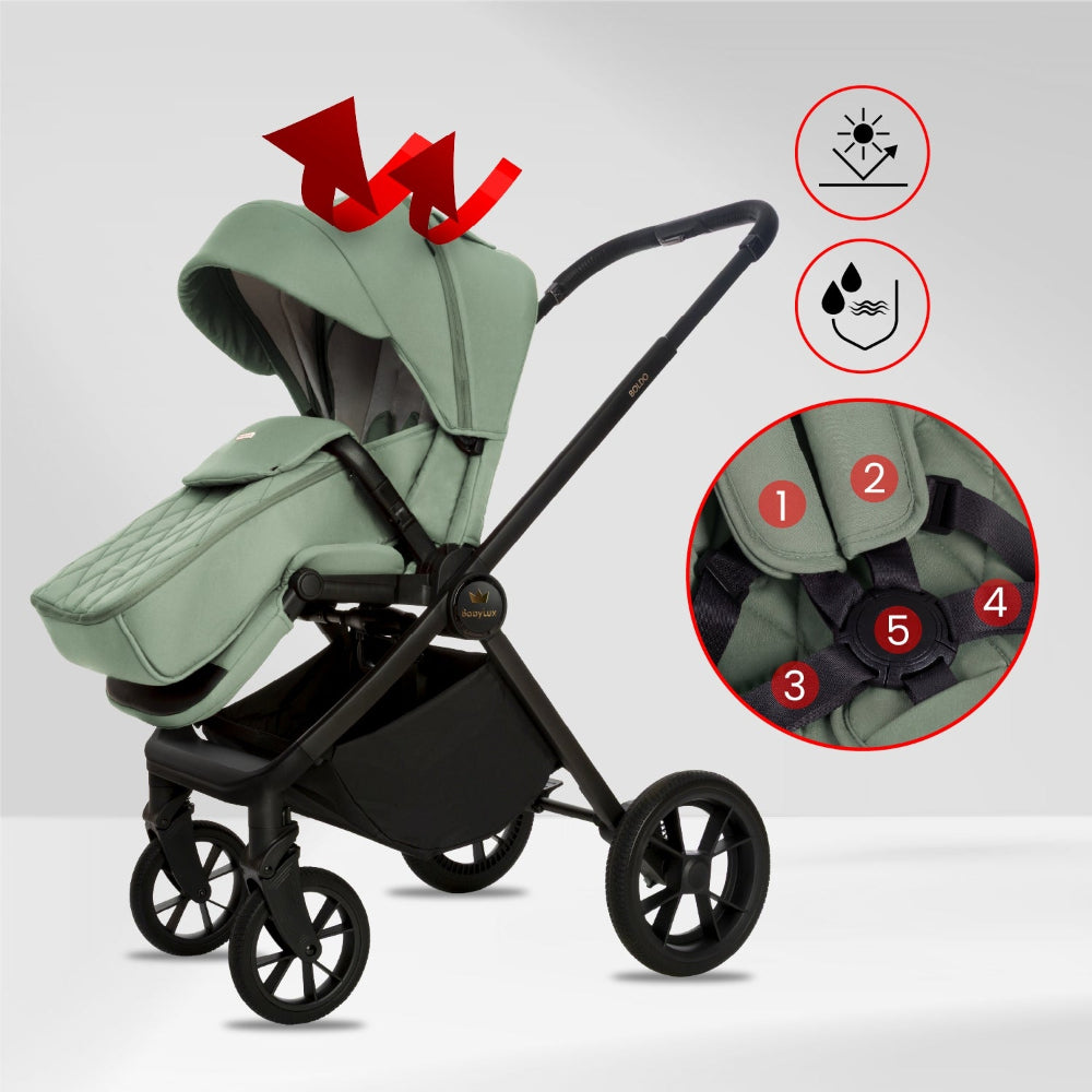 Carucior 2 in 1 BabyLux BOLDO Sage