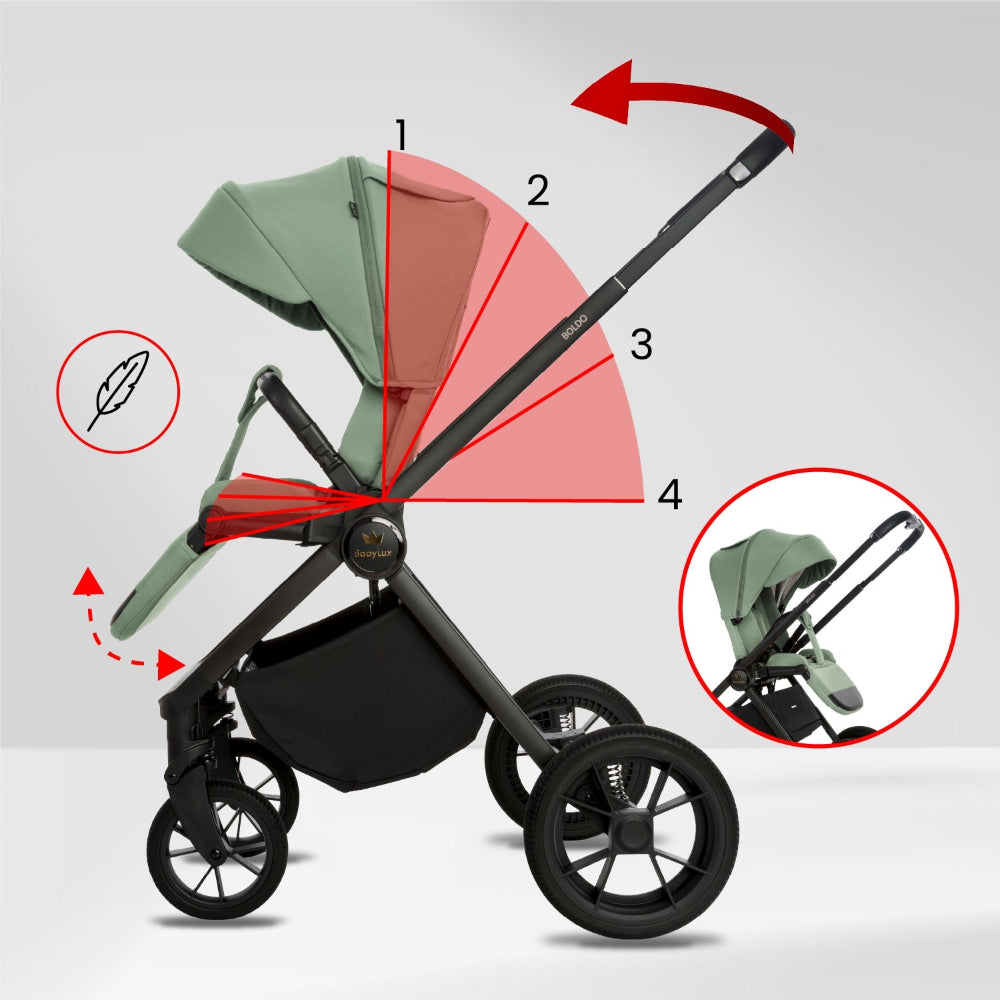 Carucior 2 in 1 BabyLux BOLDO Sage