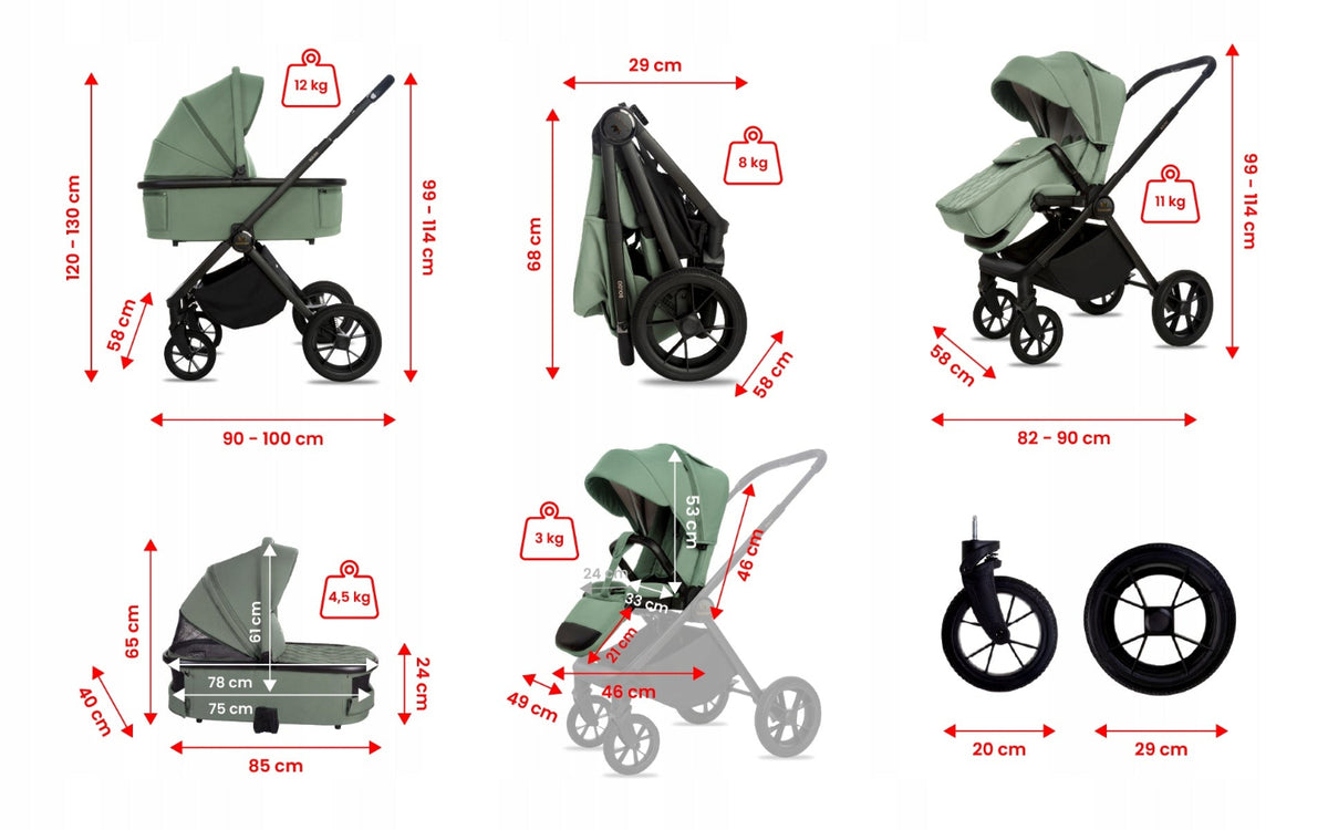Carucior 2 in 1 BabyLux BOLDO Sage