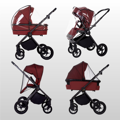 Carucior 2 in 1 BabyLux Boldo Bordo