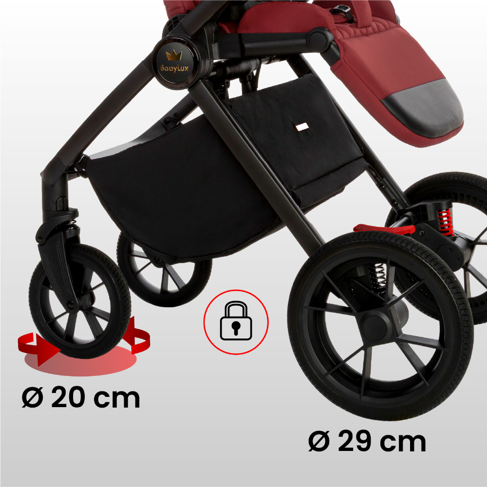 Carucior 2 in 1 BabyLux Boldo Bordo