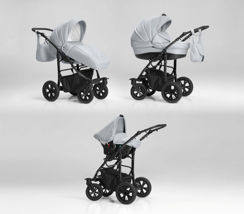 Carucior 3 in 1 Nativo Ventura Gri deschis-Negru/Cadru negru (34)