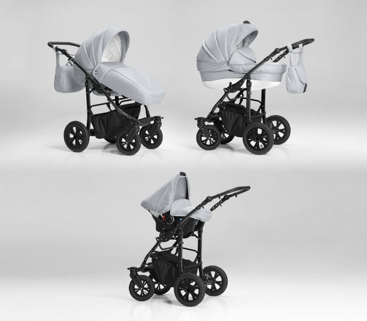 Carucior 3 in 1 Nativo Ventura Gri deschis/Cadru negru (01)