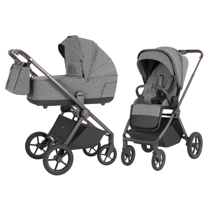 Carucior copii Carrello Ultra (CRL-6527) 2 in 1 Metal Grey, max. 22 Kg, reversibil, reglare landou pe inaltime