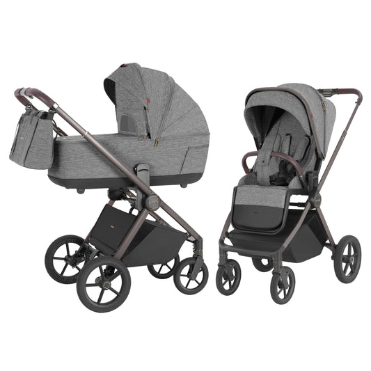 Carucior copii Carrello Ultra (CRL-6527) 2 in 1 Metal Grey, max. 22 Kg, reversibil, reglare landou pe inaltime