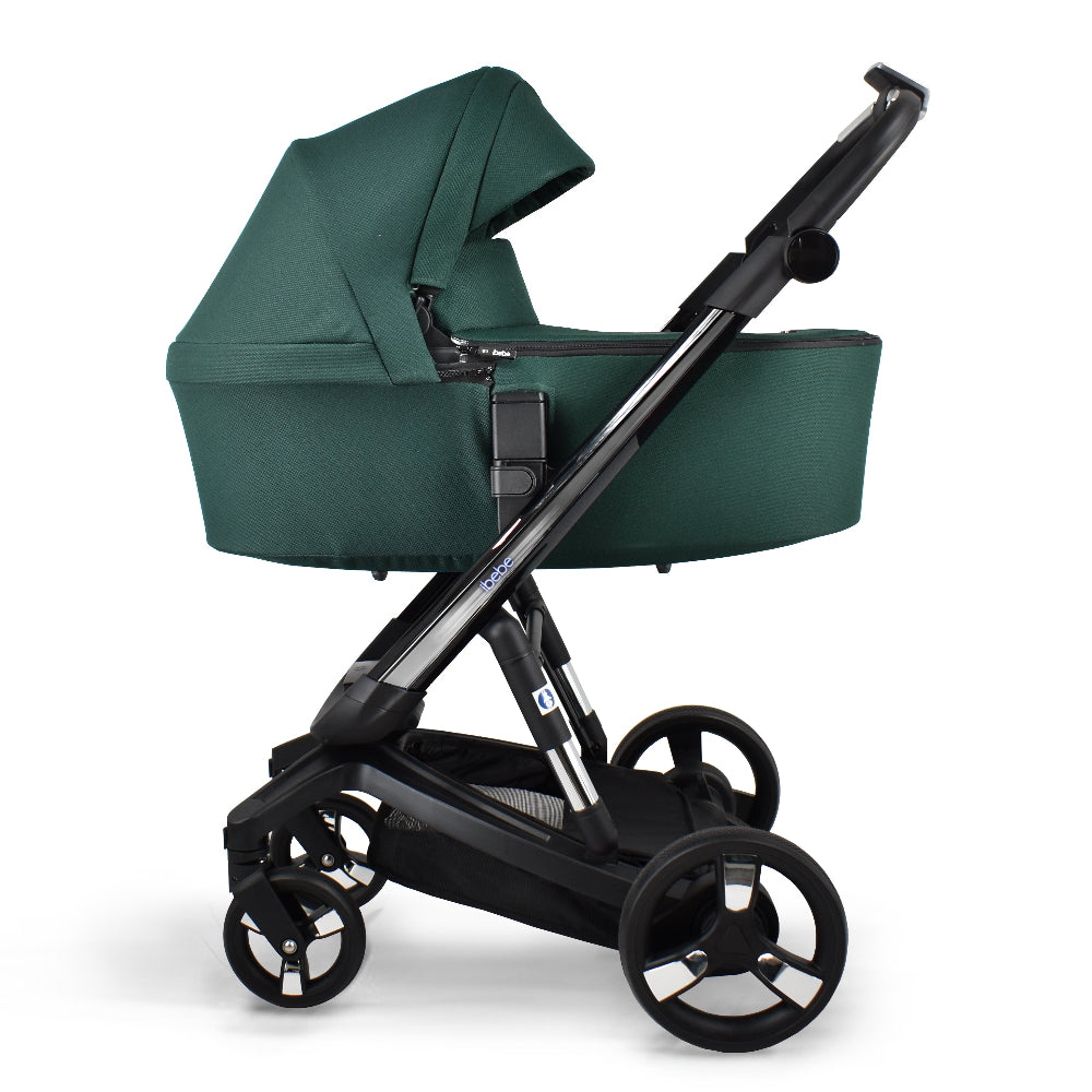 Carucior electric 2 in 1 Ibebe iSTOP & DRiVE FOLLOW ME Textil Verde (ISD106), cu leganare automata, max. 22 Kg