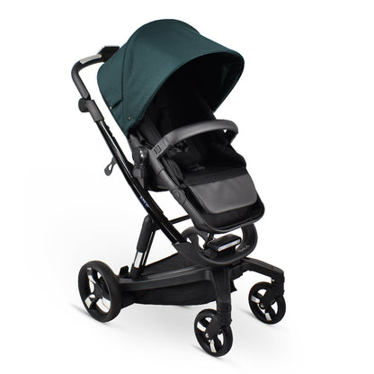 Carucior electric 2 in 1 Ibebe iSTOP & DRiVE FOLLOW ME Textil Verde (ISD106), cu leganare automata, max. 22 Kg