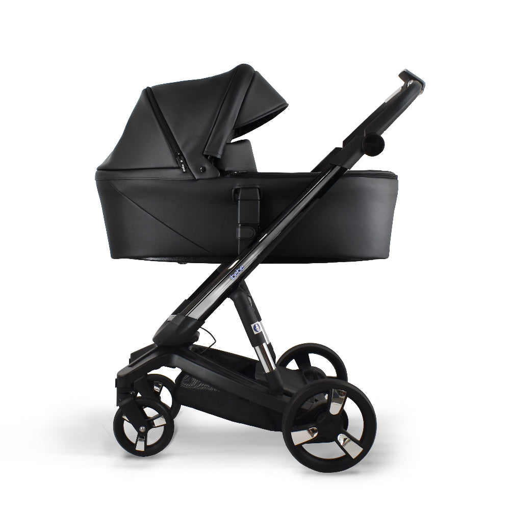 Carucior electric Ibebe iSTOP & DRiVE 2 in 1 Piele ecologica Negru (ISD17)