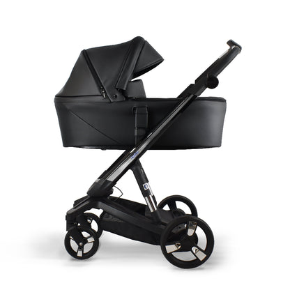Carucior electric Ibebe iSTOP & DRiVE 2 in 1 Piele ecologica Negru (ISD17)