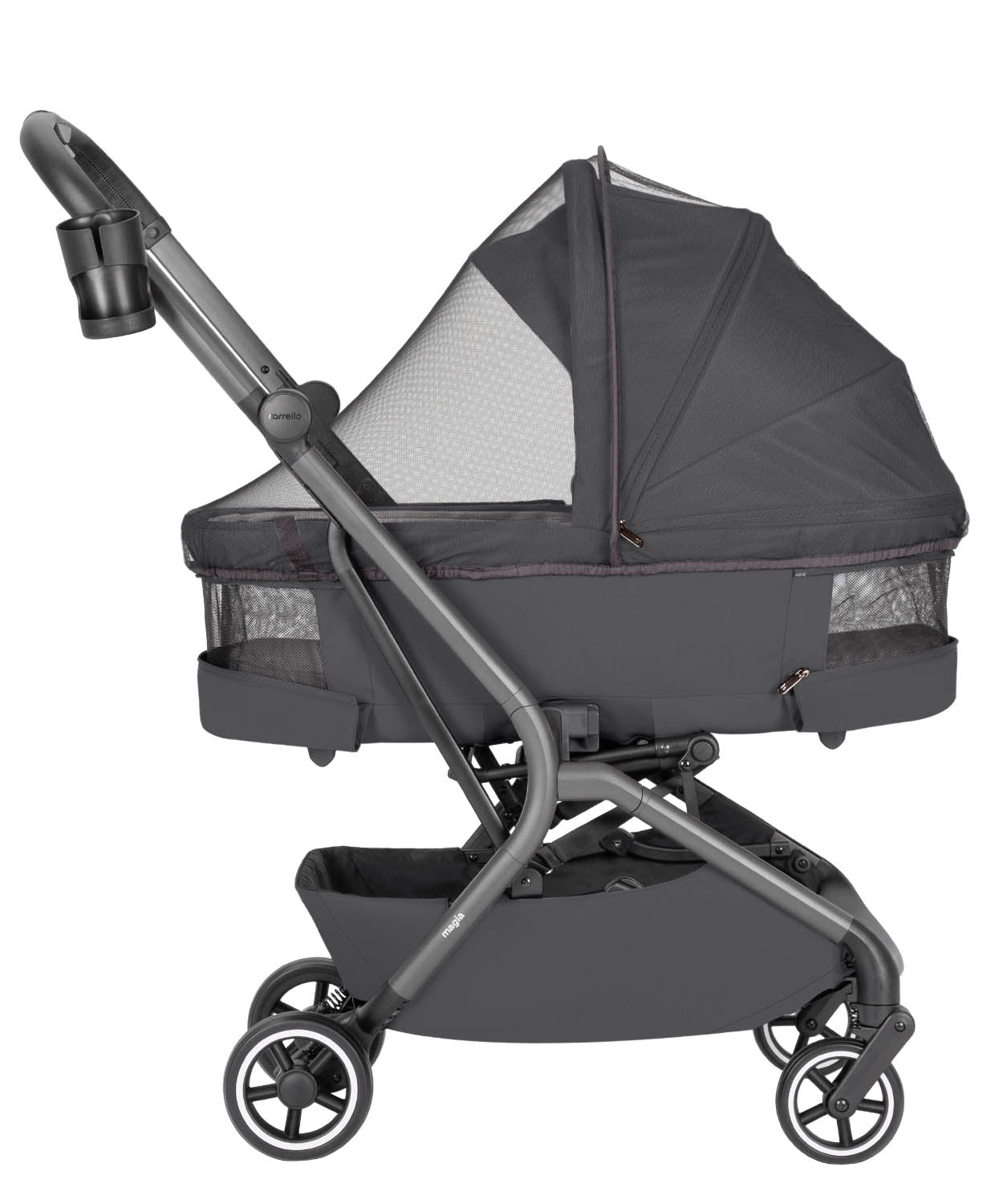 Carucior copii 2 in 1 Carrello Magia 2.0 CRL-6655 Elm Grey, compact, dimensiuni bagaj de mana, max. 22 Kg, adaptori cos auto