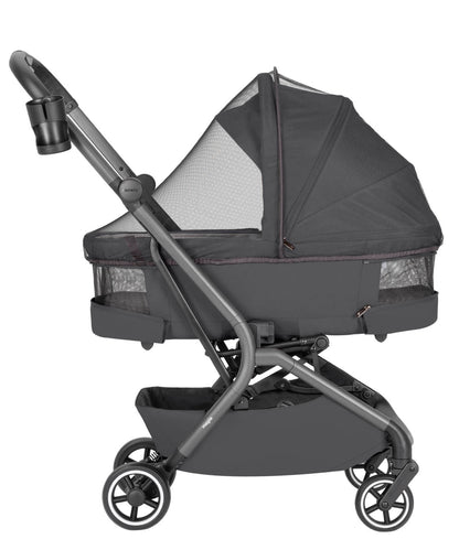 Carucior copii 2 in 1 Carrello Magia 2.0 CRL-6655 Elm Grey, compact, dimensiuni bagaj de mana, max. 22 Kg, adaptori cos auto