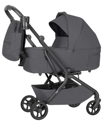 Carucior copii 2 in 1 Carrello Magia 2.0 CRL-6655 Elm Grey, compact, dimensiuni bagaj de mana, max. 22 Kg, adaptori cos auto