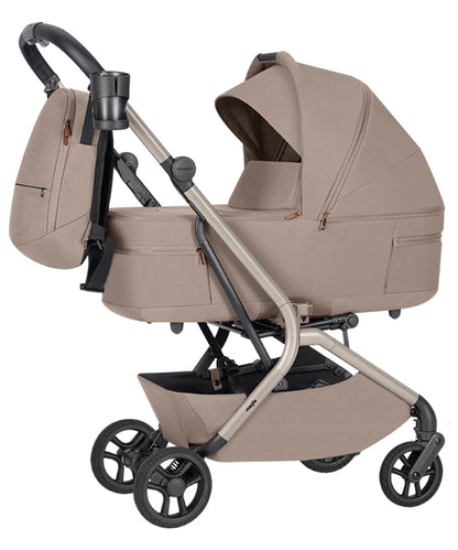Carucior copii 2 in 1 Carrello Magia 2.0 CRL-6655 Spice Beige, compact, dimensiuni bagaj de mana, max. 22 Kg, adaptori cos auto