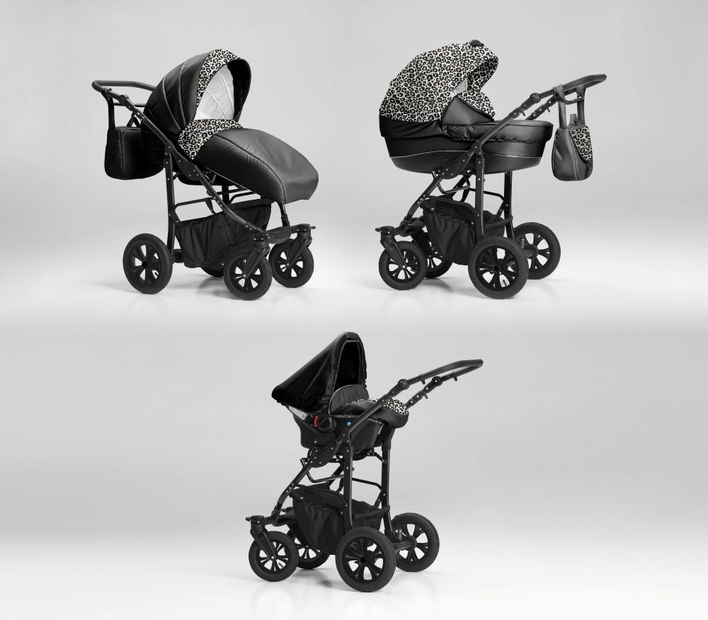 Carucior 3 in 1 Nativo Ventura Negru-Leopard/Cadru negru (32)