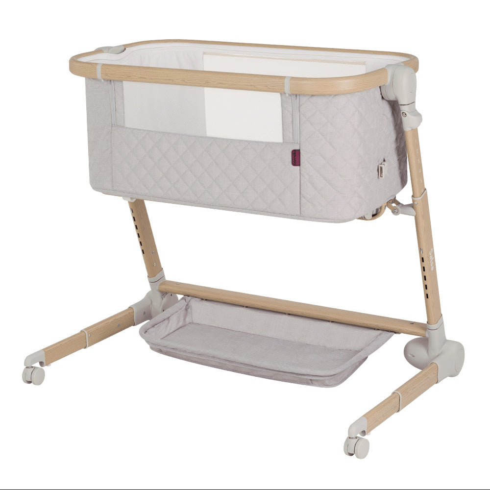 Patut electric co-sleeper cu telecomanda Carrello Salsa (CRL-16507) Velora Grey, pliabil, 0-6 luni, 9 Kg