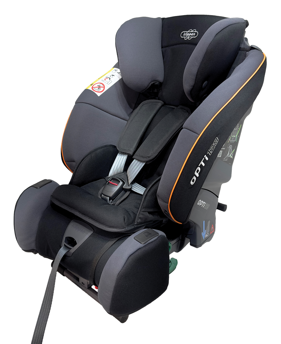 Scaun auto Klippan OPTI129 i-Size 61-125 cm/32 Kg Black Orange, testat PLUS, rear facing prelungit (Copy)