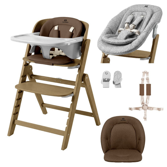 Scaun de lemn transformabil Carrello Focus (CRL-16801) Moka Brown, de la nastere, max. 130 kg