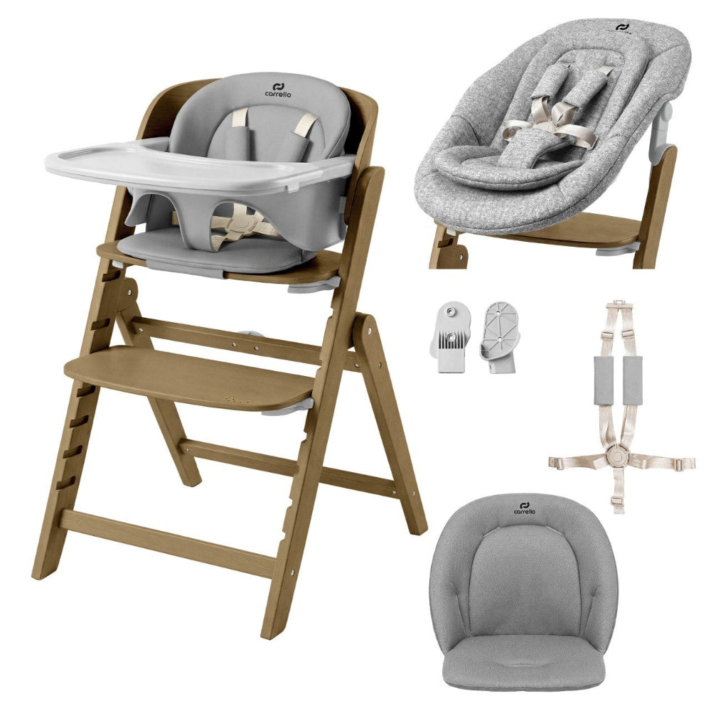 Scaun de lemn transformabil Carrello Focus (CRL-16801) Whisper Grey, de la nastere, max. 130 kg