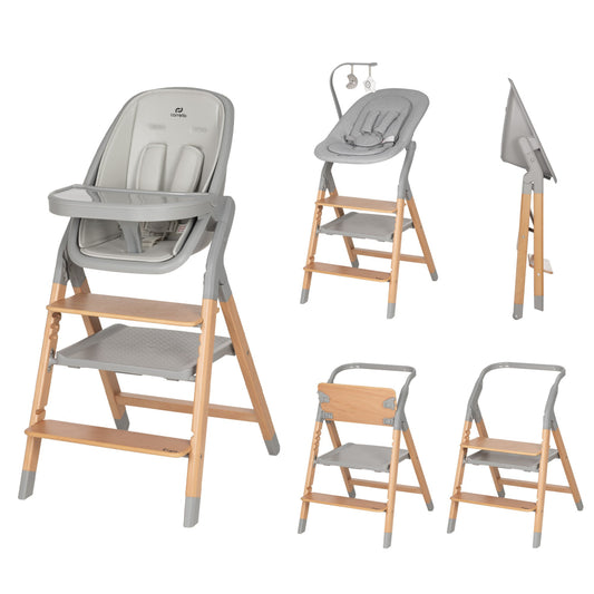 Scaun de masa cu sezlong Carrello ERGO (CRL-16701) 4 in 1 Nordic Grey