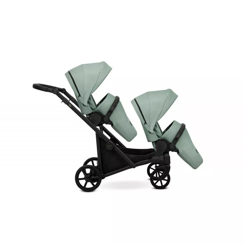 Carucior pentru gemeni Kunert Brav Duo 2 in 1 Menta/cadru Negru