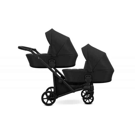 Carucior pentru gemeni Kunert Brav Duo 2 in 1 Negru/cadru Negru