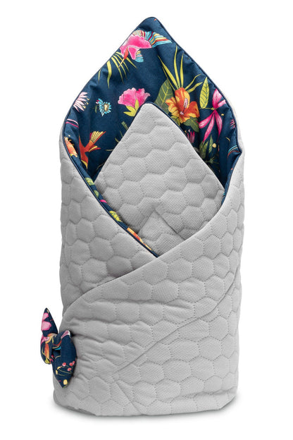 Paturica wrap nou-nascut 75x75 cm Sensillo Velvet Colibri Albastra paturica