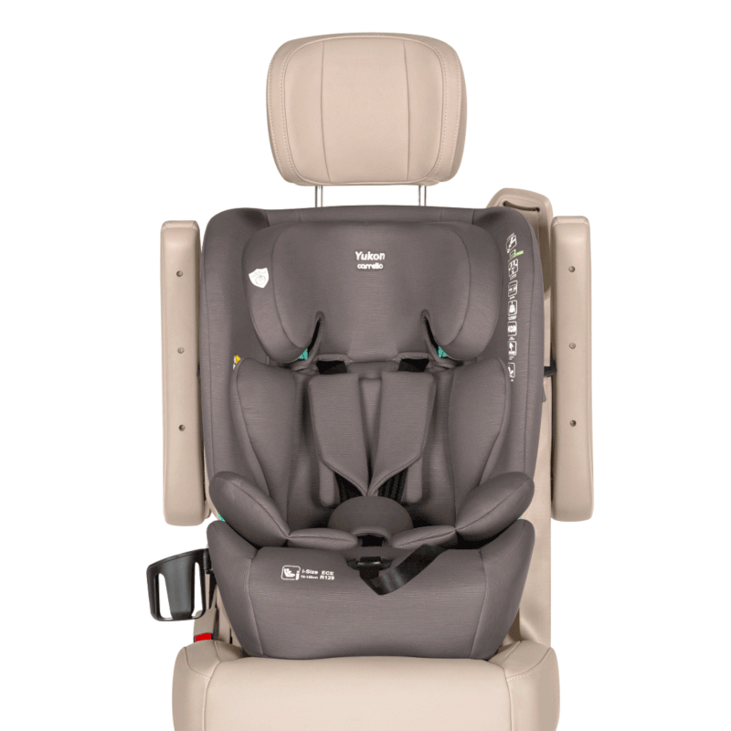 Scaun auto Carrello Yukon I-Size 76-150 cm Isofix, 2 pozitii de inclinare, Top Tether, Seashell Grey